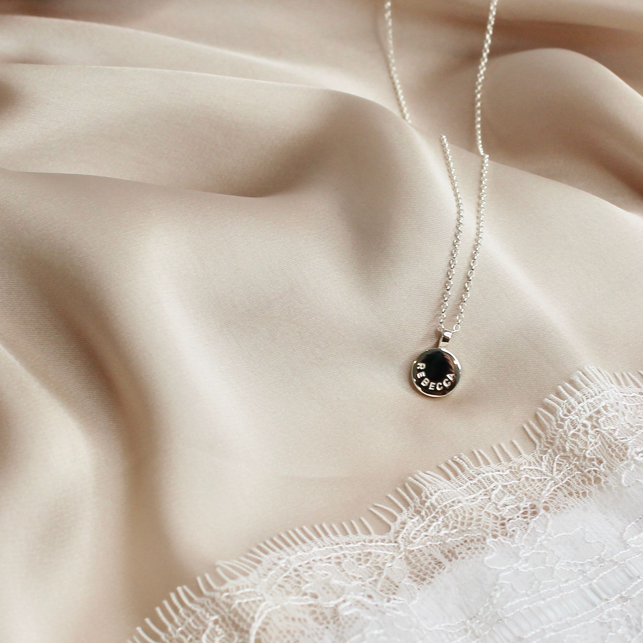 Name Disc Pendant Sterling Silver