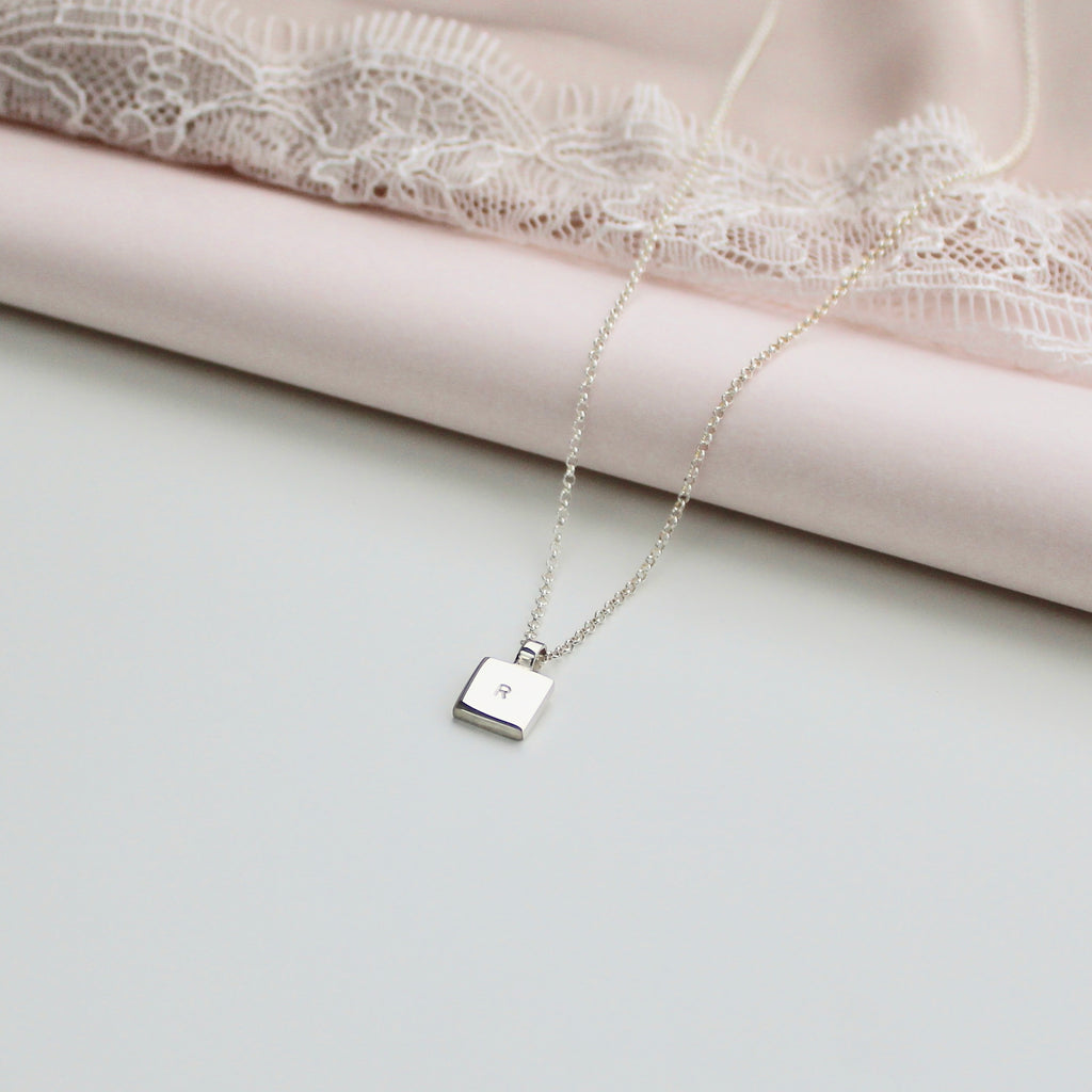 Square Initial Necklace