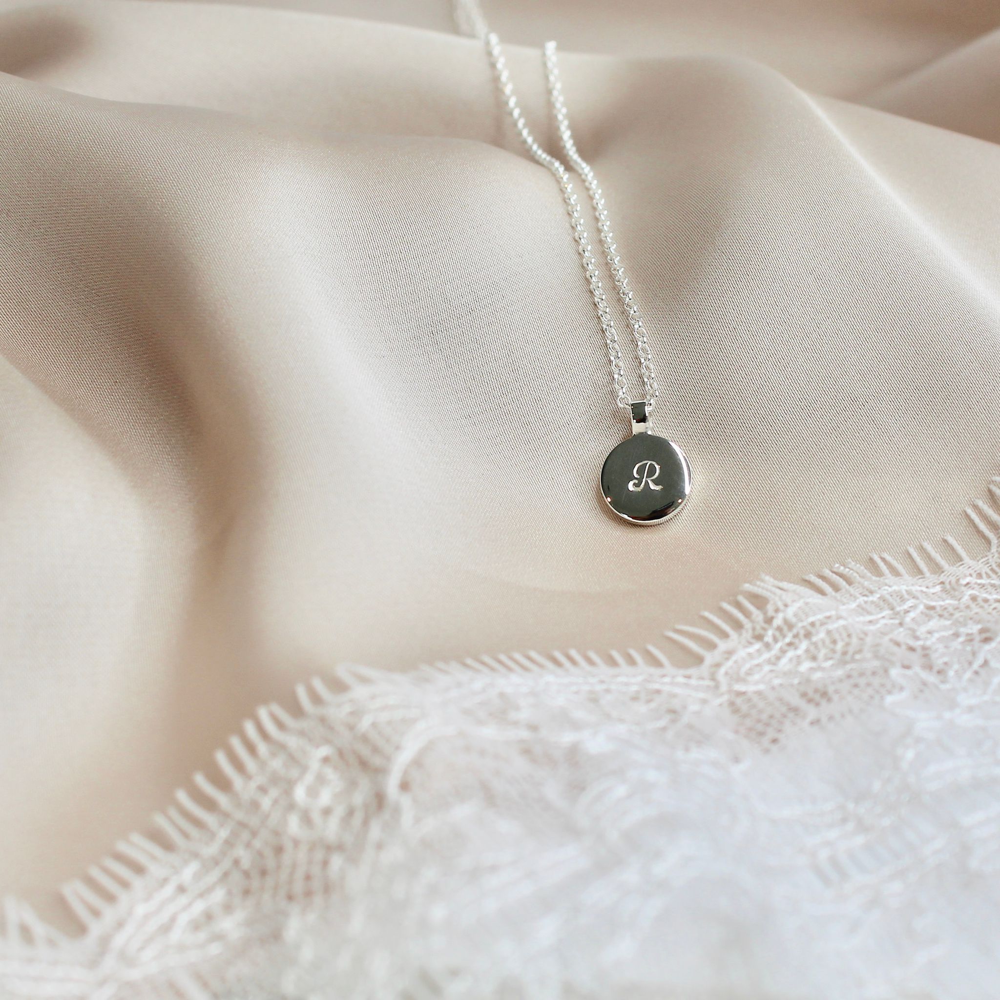 Initial Discs (Disc only) Sterling Silver