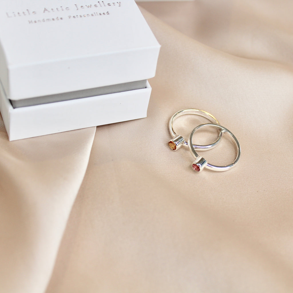 Birthstone Ring Sterling Silver