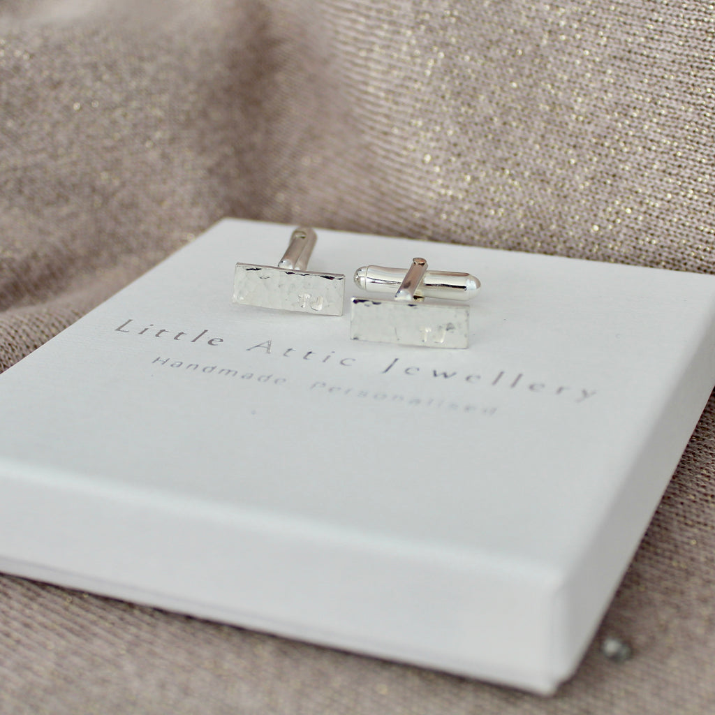 Textured Personalised Cufflinks