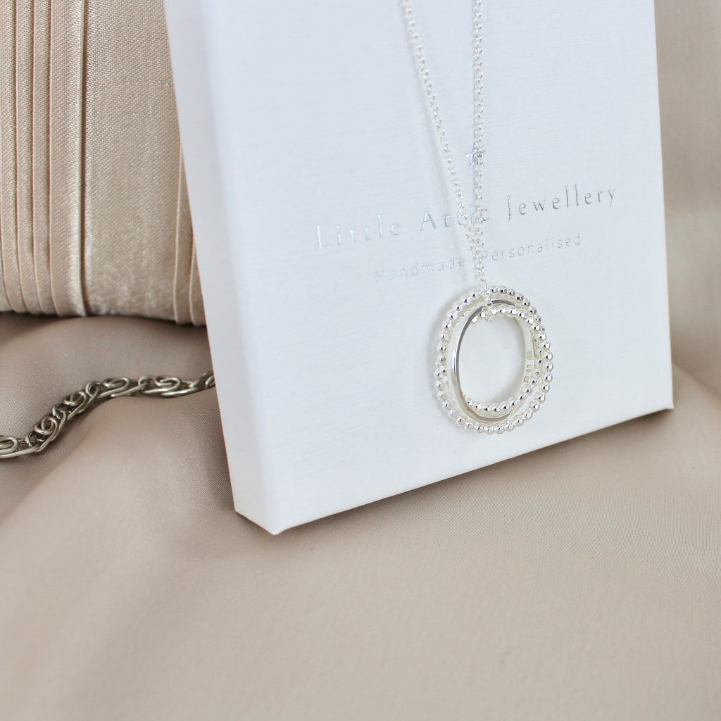 Russian Wedding Ring Pendant Beaded