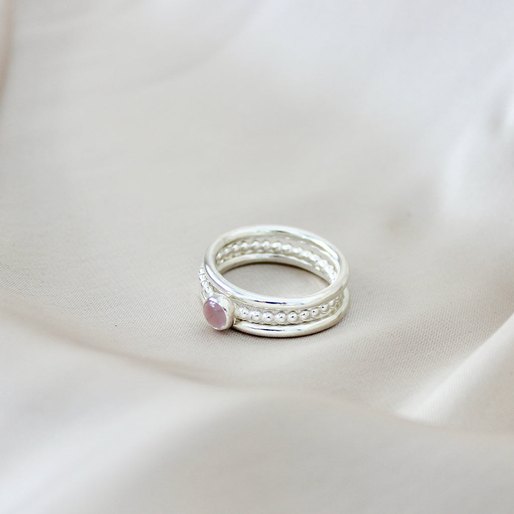 Rose Quartz Stacking Rings