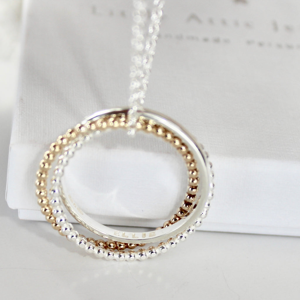 Russian Wedding Ring Pendant Beaded