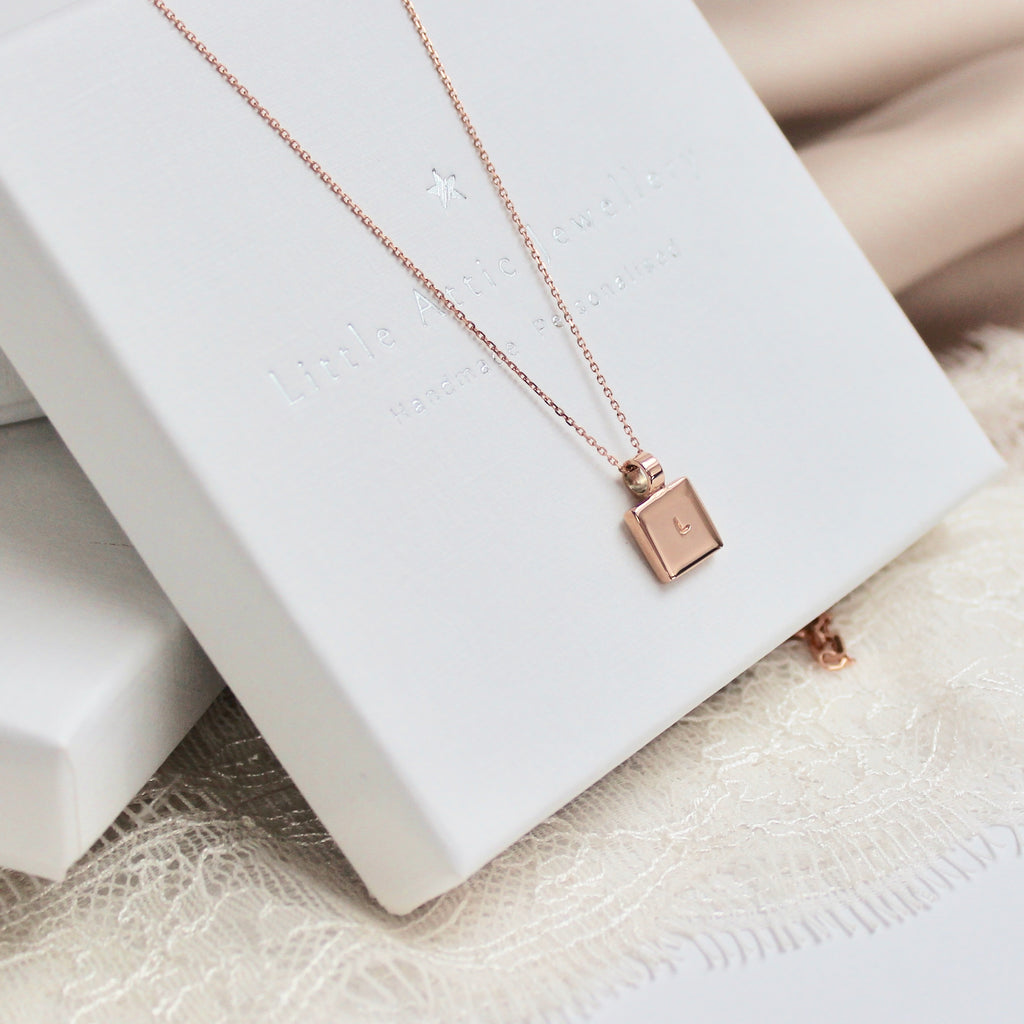 Square Initial Necklace